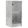 vidaXL Sideskap med glassd&oslash;rer betonggr&aring; 35x37x75,5 cm