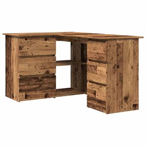 vidaXL Hj&oslash;rneskrivebord gammelt tre 145x100x76 cm konstruert tre
