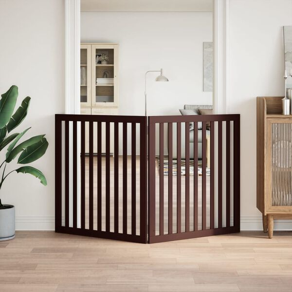 vidaXL Hundeport sammenleggbar 2 paneler brun 160 cm poppeltre