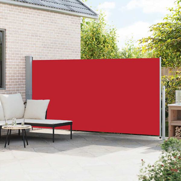vidaXL Uttrekkbar sidemarkise 160 x 500 cm r&oslash;d