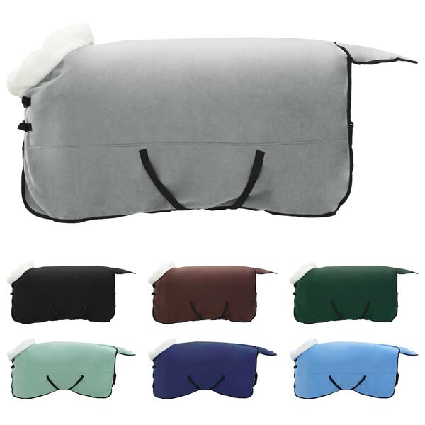 vidaXL Hestepledd Kraftig m&oslash;rk gr&oslash;nn 145 cm Polar fleece