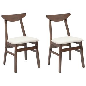 vidaXL Spisestoler 2 stk. Solid Gummitre Lys Brun 42 x 47.5 x 81 cm