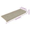 vidaXL Selvklebende trappematter sisal 15 stk 65x21x4 cm grønn