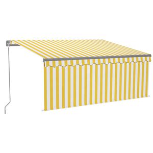 vidaXL Manuell markise med rullegardin og LED 3x2,5 m gul og hvit