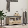 vidaXL Gangbenk Sonoma eik 80 x 38 x 46 cm Sponplate og Polstret Stoff