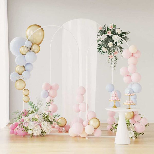 vidaXL Bryllupsbue 3 pcs Hvit St&aring;l