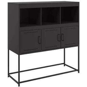 vidaXL Skjenk svart 100,5x39x107 cm st&aring;l
