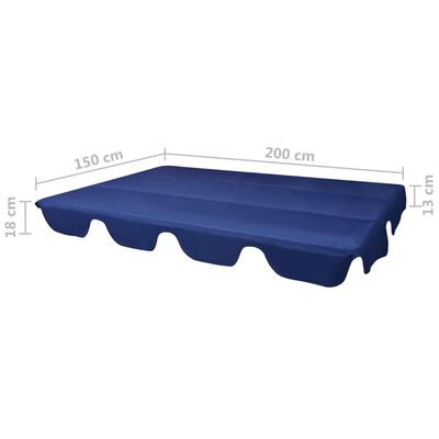 vidaXL Erstatningsbaldakin til hagebenk blå 226x186 cm