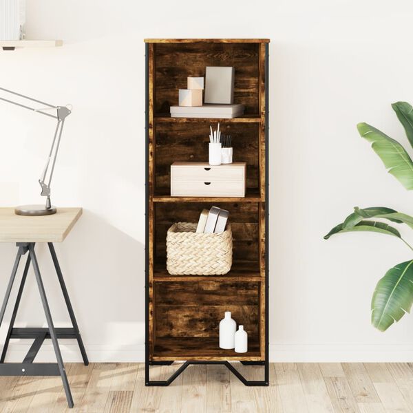 vidaXL Bokhylle røkt eik 50x31x137,5 cm konstruert tre