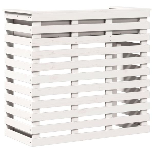 vidaXL Utend&oslash;rs barbord hvit 113,5x50x103 cm heltre furu