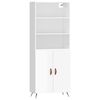 vidaXL Highboard h&oslash;yglans hvit 69,5x34x180 cm konstruert tre