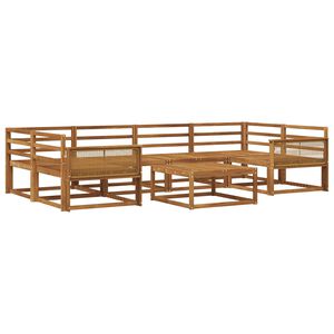vidaXL Utend&oslash;rs sofa-sett 7 pcs Naturlig Solid akasietre