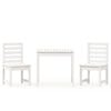 vidaXL Hagebistrosett hvit 3 deler heltre furu