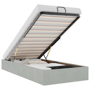 vidaXL Ottoman sengeramme uten madrass lysegr&aring; enkelt fl&oslash;yel