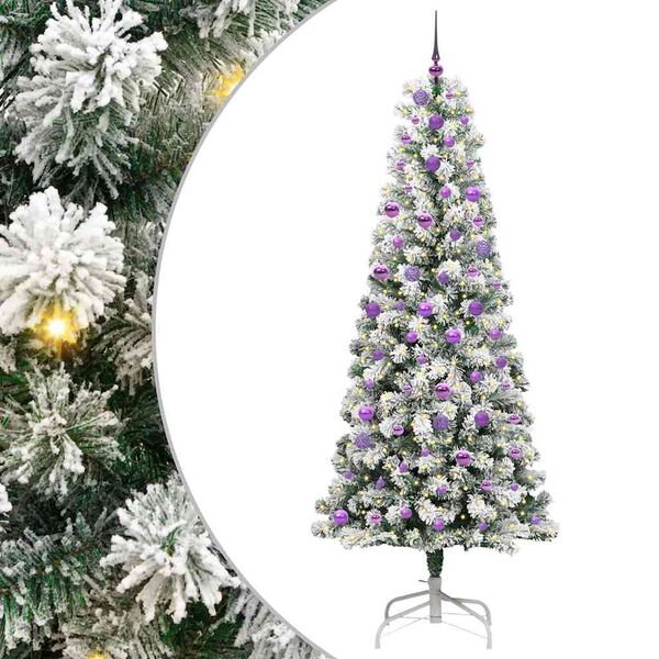 vidaXL Kunstig sammensatt juletre med 300 LED Gr&oslash;nn og hvit 240 cm