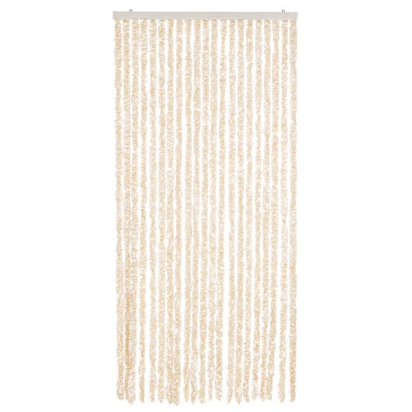 vidaXL Fluegardin beige og hvit 90x200 cm chenille