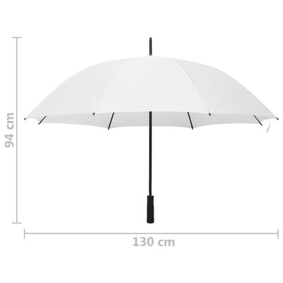 vidaXL Paraply hvit 130 cm