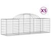 vidaXL Gabionkurver buede 5 stk 200x50x60/80 cm galvanisert jern