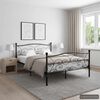 vidaXL Sengeramme med spilebase svart metall 160x200 cm