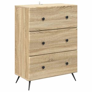 vidaXL Skuffeskap Sonoma eik 66 x 34,5 x 90 cm Konstruert tre