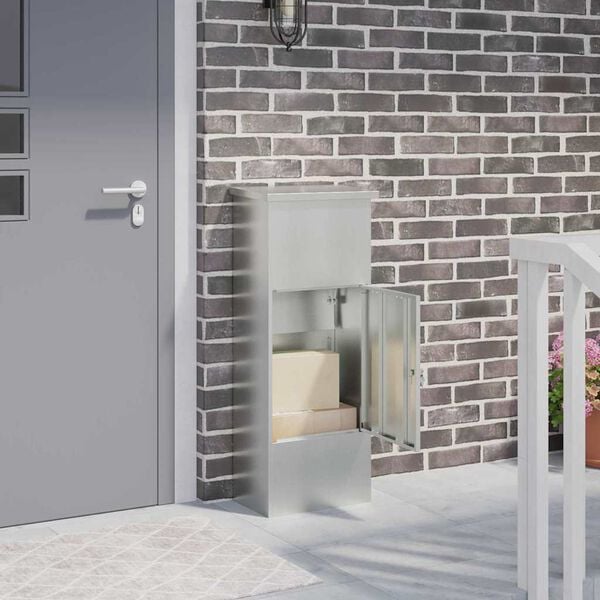 vidaXL Pakkeinnkast Svart 44,5 x 29 x 110,5 cm Galvanisert St&aring;l