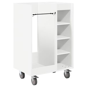 vidaXL Golfskap med hjul Ensfarget Hvit 65 x 45 x 98 cm