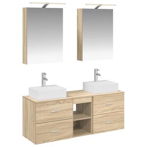 vidaXL Baderomsinnredningssett 5 pcs Sonoma eik