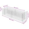 vidaXL Gabion h&oslash;ybed galvanisert st&aring;l 180x50x50 cm
