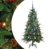 vidaXL Kunstig sammensatt juletre med 150 LED gr&oslash;nn 150 cm PE og PVC
