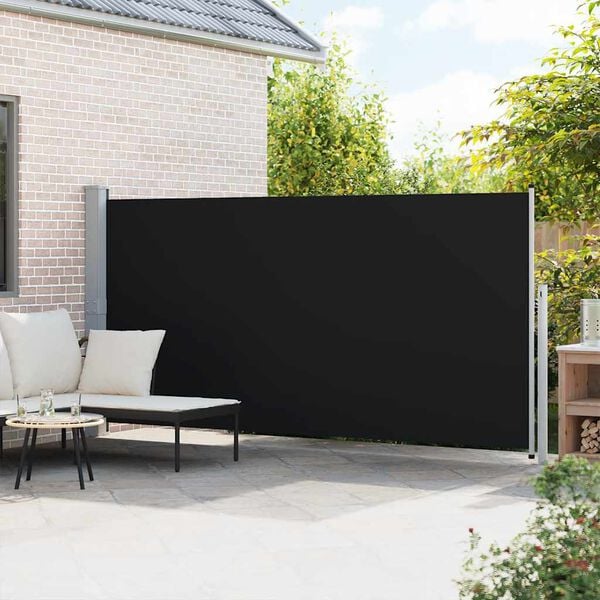 vidaXL Uttrekkbar sidemarkise 160 x 500 cm svart