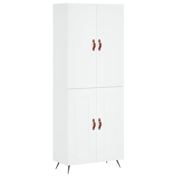 vidaXL Highboard hvit 69,5x34x180 cm konstruert tre