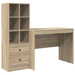 vidaXL Skrivebord Sonoma eik 145.5 x 50 x 127 cm 2 stk.