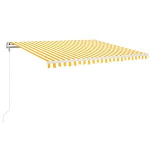 vidaXL Automatisk uttrekkbar markise 450x350 cm gul og hvit