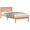 vidaXL Sengestamme med hodegjerde Vokset Brun 80 x 220 cm Massiv furu