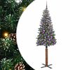 vidaXL Slim juletre gr&oslash;nn 180 cm PVC og Massivt Furu tre