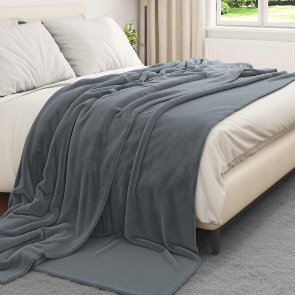 vidaXL Kastepledd 6 pcs M&oslash;rkegr&aring; 240 x 270 cm Fleece