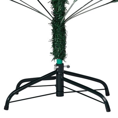 vidaXL Forhåndsbelyst kunstig juletre med kulesett grønn 120 cm PVC