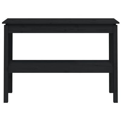 vidaXL Konsollbord svart 110x40x75 cm heltre furu