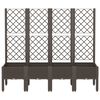 vidaXL Plantekasse med espalier brun 160x40x142 cm PP