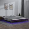 vidaXL Sengeramme med LED honningbrun 160x200 cm heltre