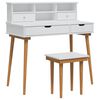 vidaXL Sminkebordsett FAUSKE 3 stk. Hvit 100 x 50 x 103,5 cm