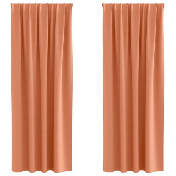 vidaXL M&oslash;rkleggende Gardiner med Ringer 2 pcs Terrakotta 245 x 140 cm