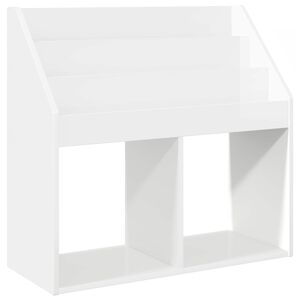 vidaXL Barneskrivebokhylle H&oslash;yglanset hvit 72,5 x 29,5 x 69 cm