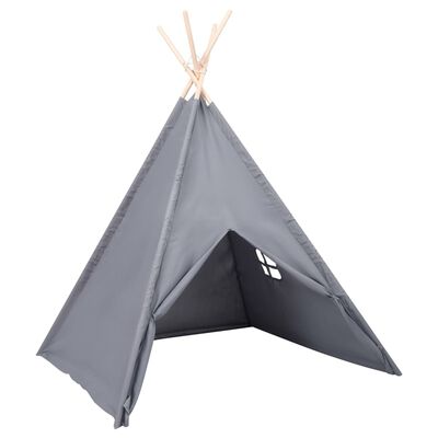 vidaXL Tipi-telt for barn med pose ferskenhud grå 120x120x150 cm