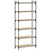 vidaXL Bokhylle 6 etasjer sonoma eik 80x30x188 cm konstruert tre