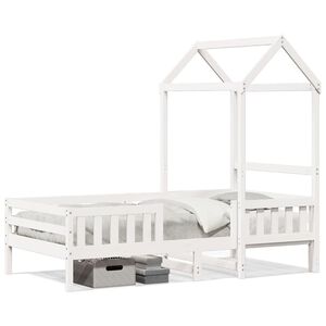 vidaXL Sengeramme med tak hvit 80x200 cm heltre furu