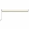 vidaXL Manuell uttrekkbar markise med LED 600x350 cm kremhvit