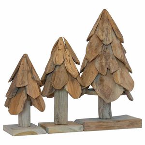 vidaXL Juletre 3 stk. Brun 40 cm Heltre teak