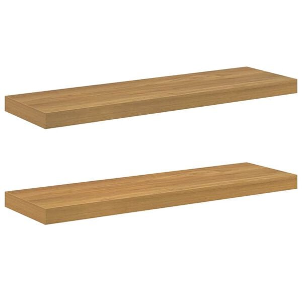 vidaXL Vegghylle 2 pcs Brun 80 x 23,5 x 4 cm Konstruert tre