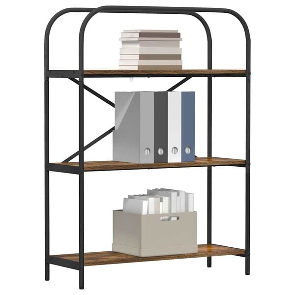 vidaXL Bokhylle R&oslash;kt eik 80 x 30 x 109 cm Konstruert tre